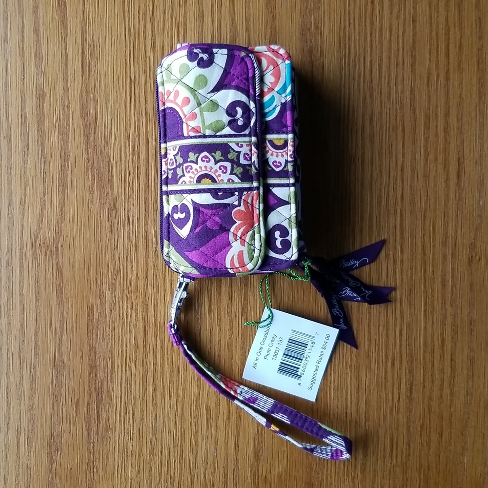 Vera Bradley NWT, All In One Crossbody , Plum Crazy